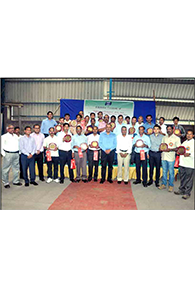 Group Photo with distinguished guests from Tata Steel and SKM during - 10 years' service award - 2015 function