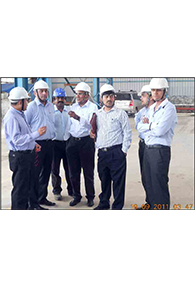 Mr. T. V. Narendran - MD., Tata Steel Ltd. discussing with SKM executives on plant expansion programme during his visit to SKM Metal Processors on 19th November, 2011